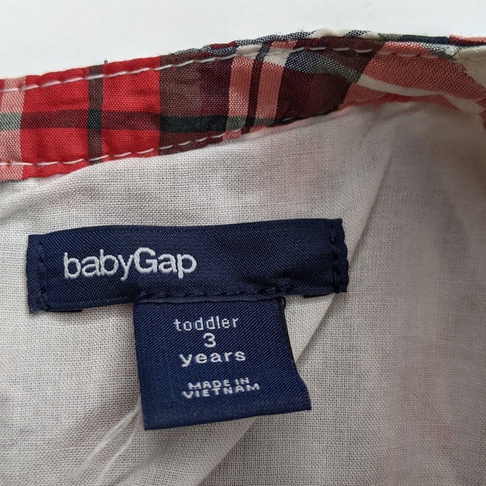BABY GAP Pleated Flutter Tartan Plaid Holiday Dress Sz 3T - Picture 14 of 14